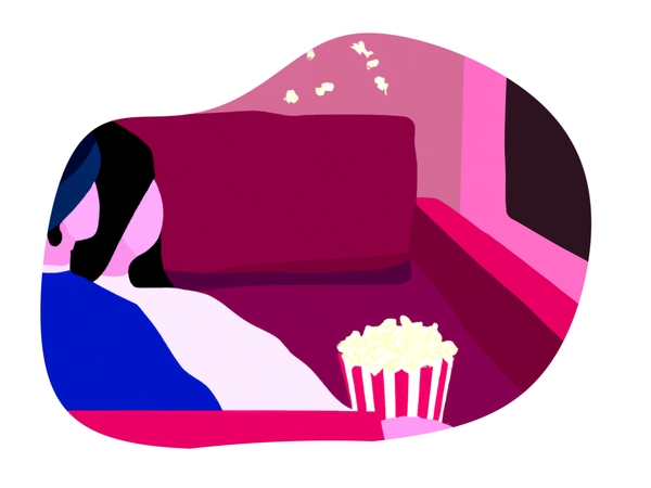 Movie marathon date idea illustration