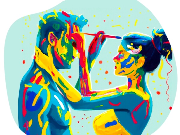 Paint each other. date idea illustration