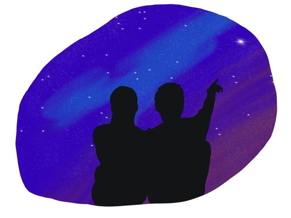 Starry night date idea illustration