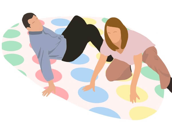 Play Twister date idea illustration