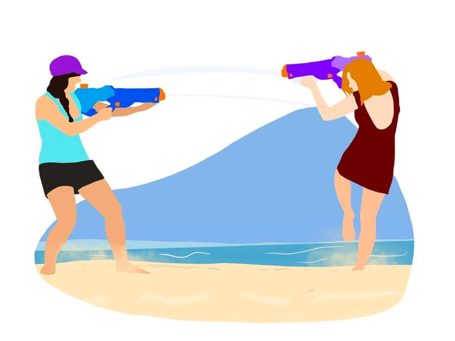 Organize water fight date idea illustration