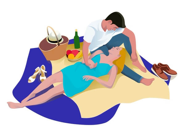 Romantic Picnic date idea illustration