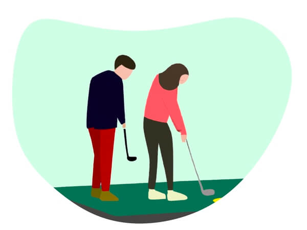 Minigolf at Home date idea illustration