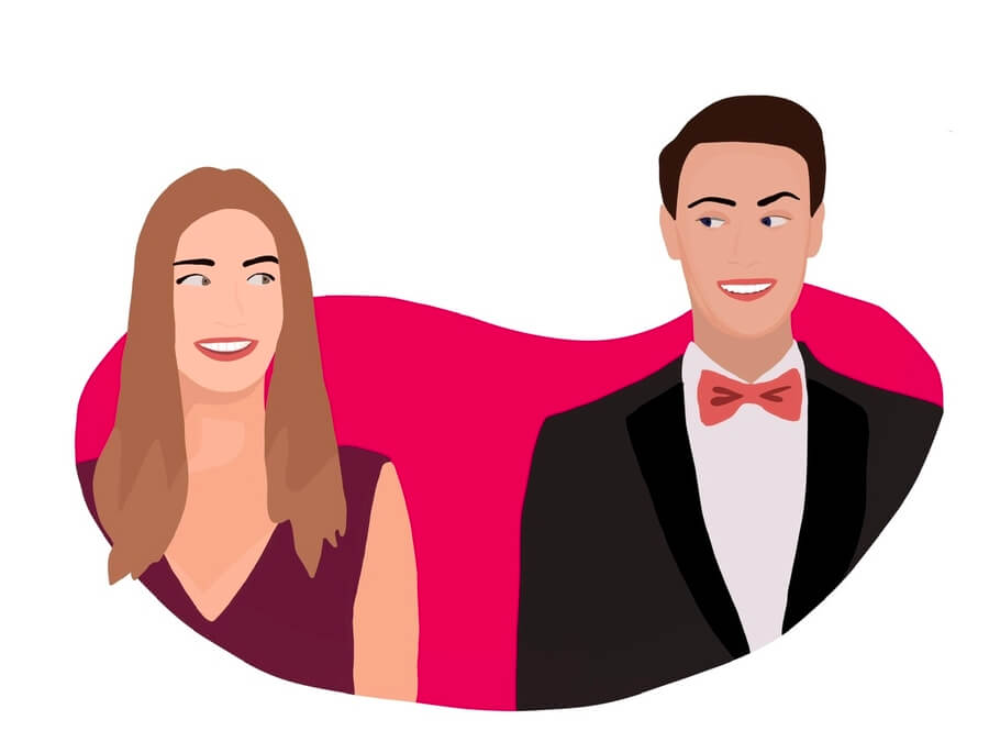 Pretend to be an ultra-wealthy couple date idea illustration
