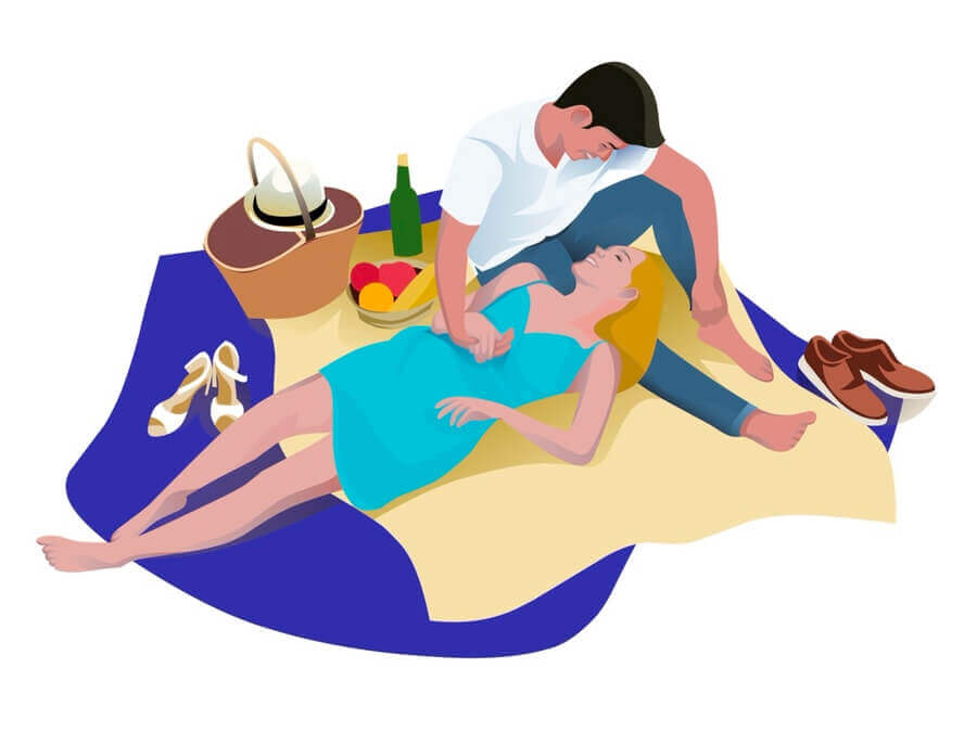 Romantic Picnic date idea illustration