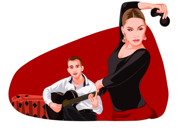 Hot Spanish Night date idea illustration